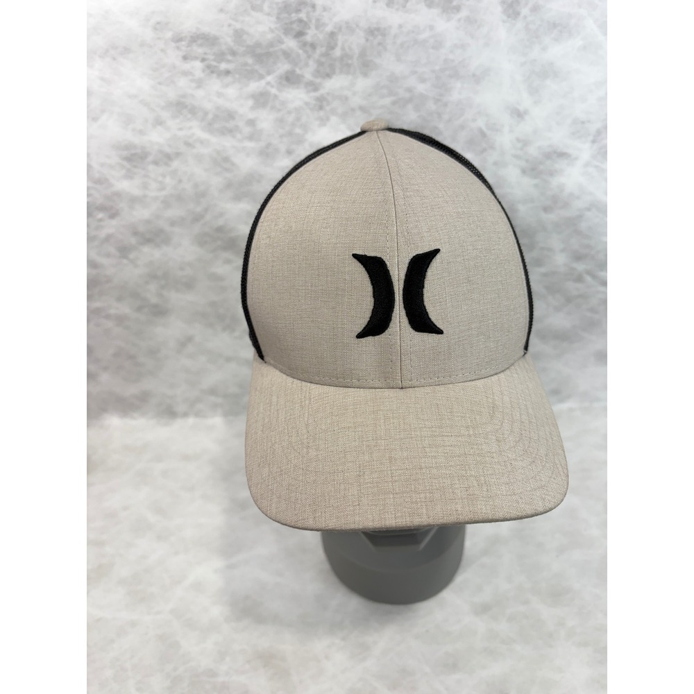 Hurley Yupoong The Classics Trucker Hat Tan Black Mesh Snapback Cap Logo Mens